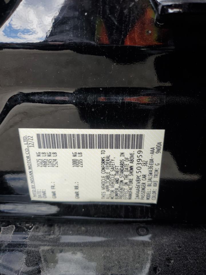 2023 NISSAN MAXIMA SR VIN:1N4AA6EV8PC503959