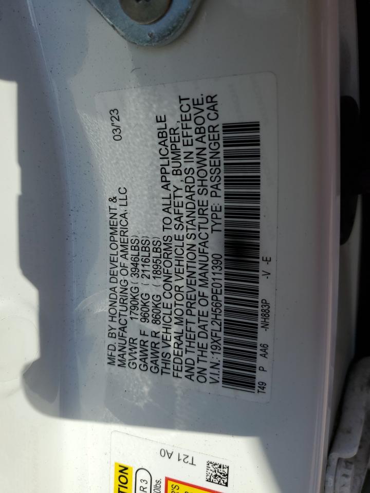 2023 HONDA CIVIC LX VIN:19XFL2H56PE011390