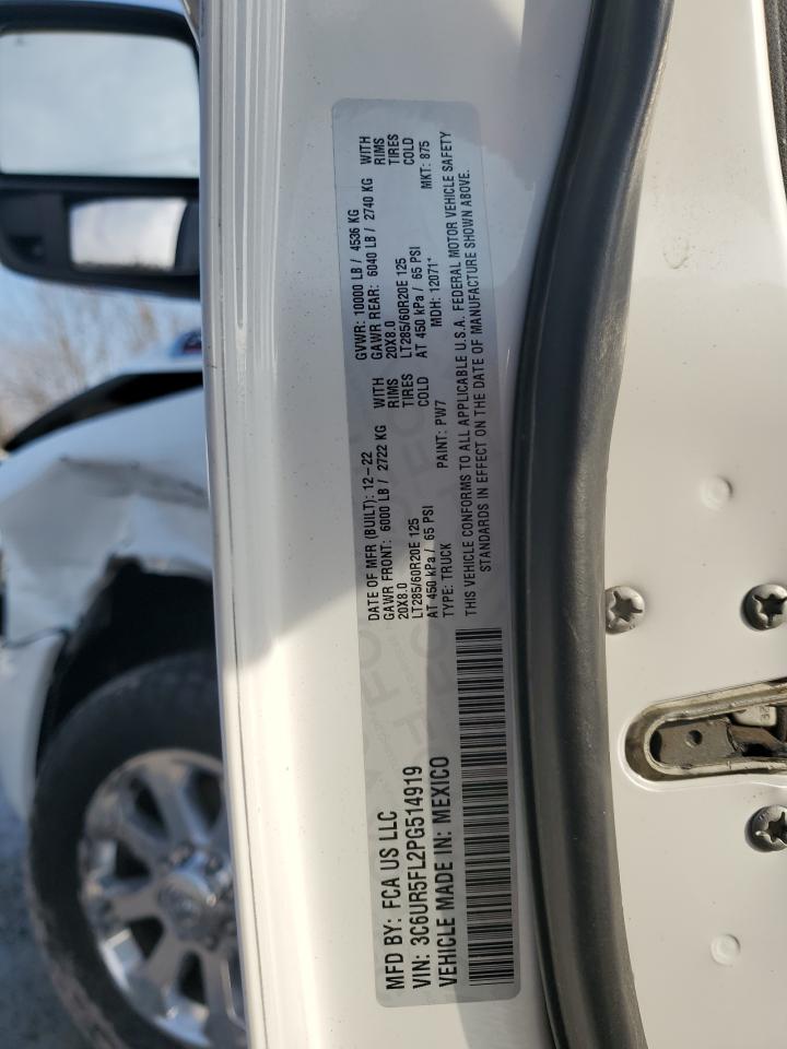 2023 RAM 2500 LARAMIE VIN:3C6UR5FL2PG514919
