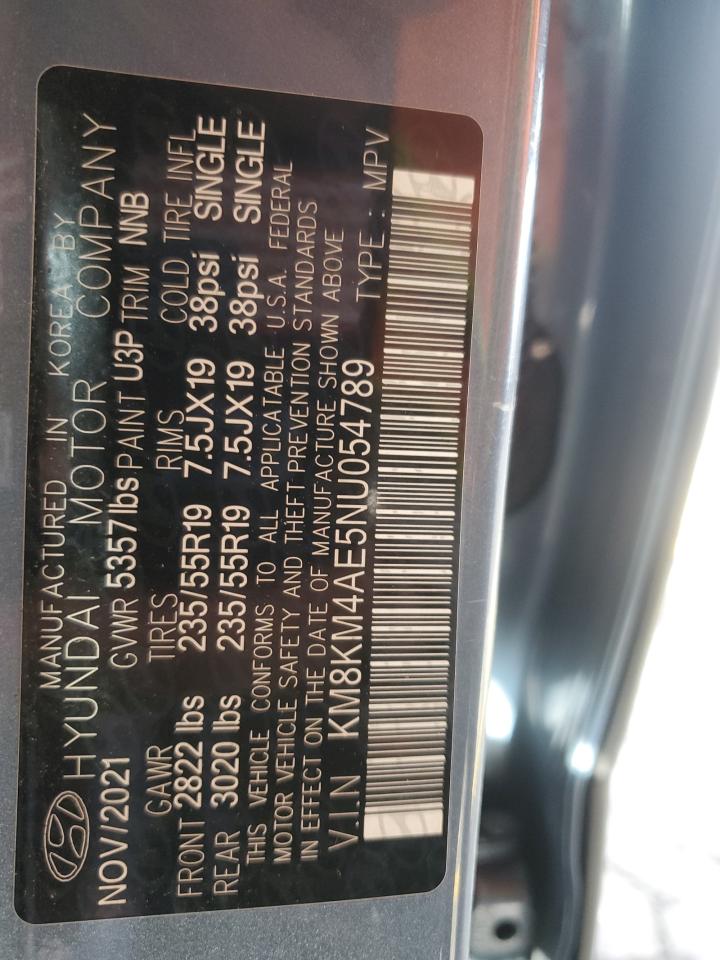 2022 HYUNDAI IONIQ 5 SE VIN:KM8KM4AE5NU054789