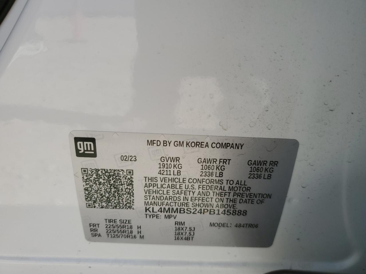 2023 BUICK ENCORE GX PREFERRED VIN:KL4MMBS24PB145888