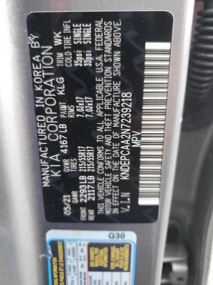 2022 KIA SELTOS LX VIN:KNDEPCAA2N7239218