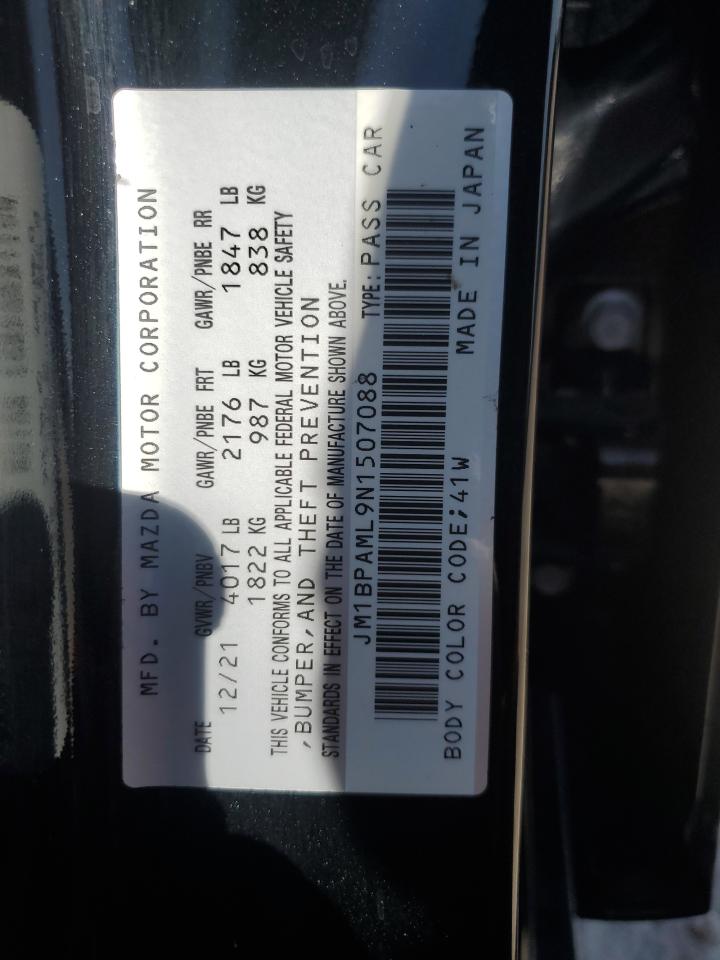 2022 MAZDA 3 PREMIUM VIN:JM1BPAML9N1507088