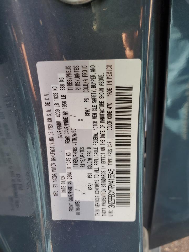 2024 MAZDA 3 PREFERRED VIN:3MZBPBCM7RM415645