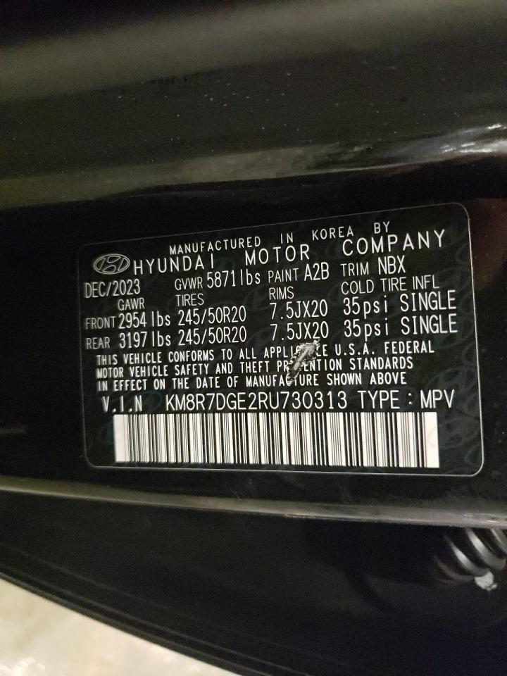 2024 HYUNDAI PALISADE CALLIGRAPHY VIN:KM8R7DGE2RU730313