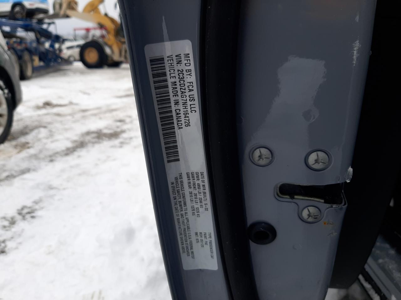 2022 DODGE CHALLENGER SXT VIN:2C3CDZAG7NH164726