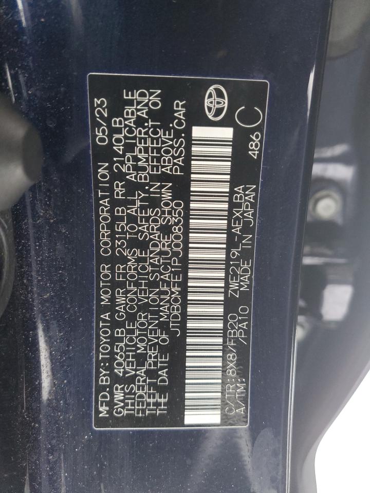 2023 TOYOTA COROLLA LE VIN:JTDBCMFE1PJ008350