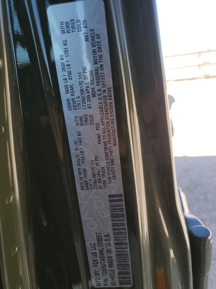 2022 JEEP GLADIATOR SPORT VIN:1C6HJTAG8NL120557