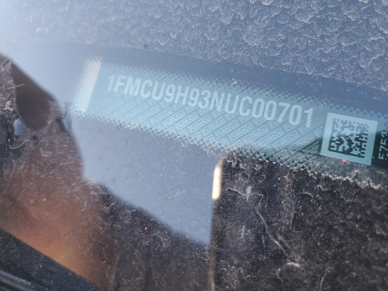2022 FORD ESCAPE SEL VIN:1FMCU9H93NUC00701