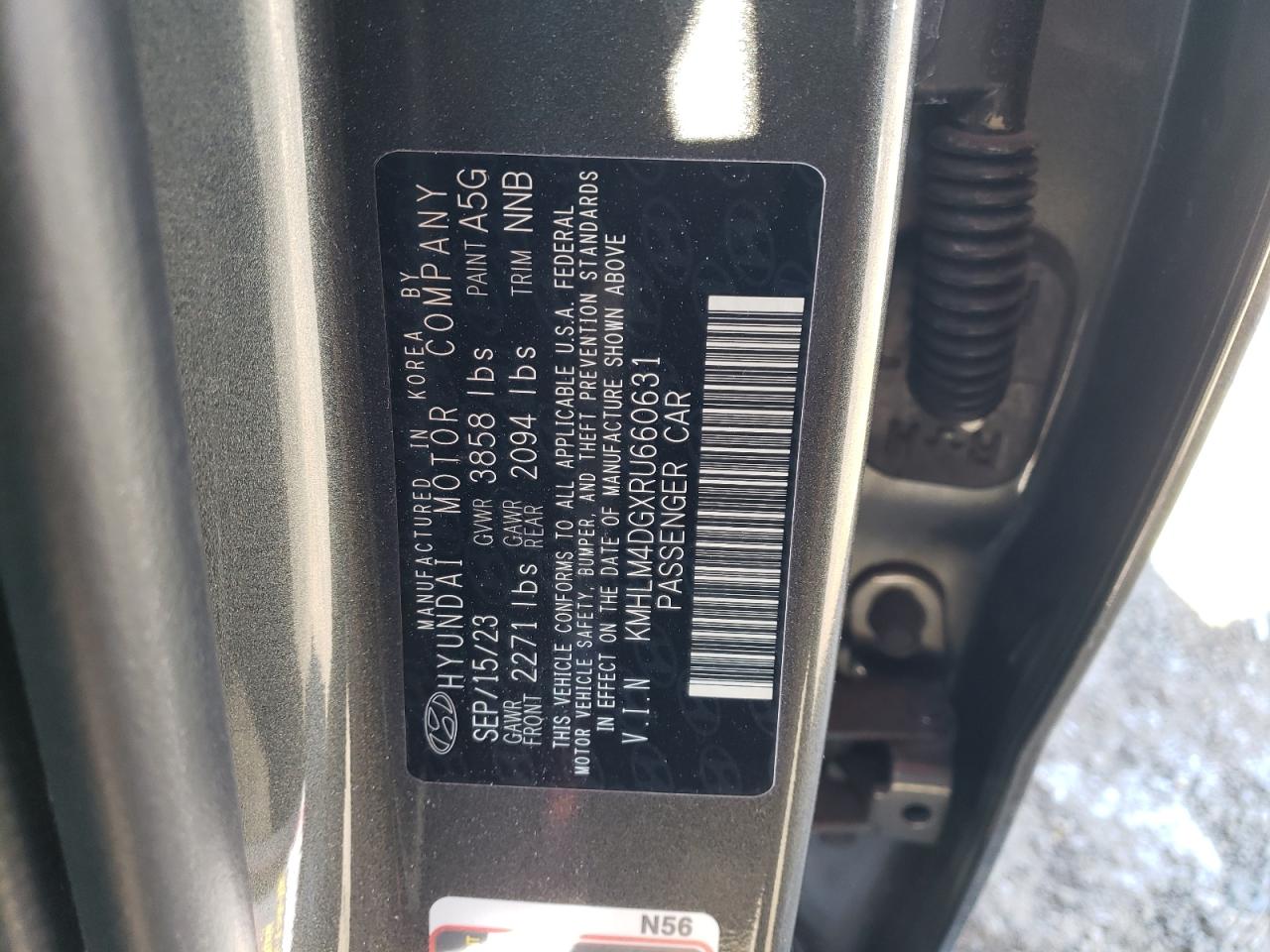 2024 HYUNDAI ELANTRA SEL VIN:KMHLM4DGXRU660631