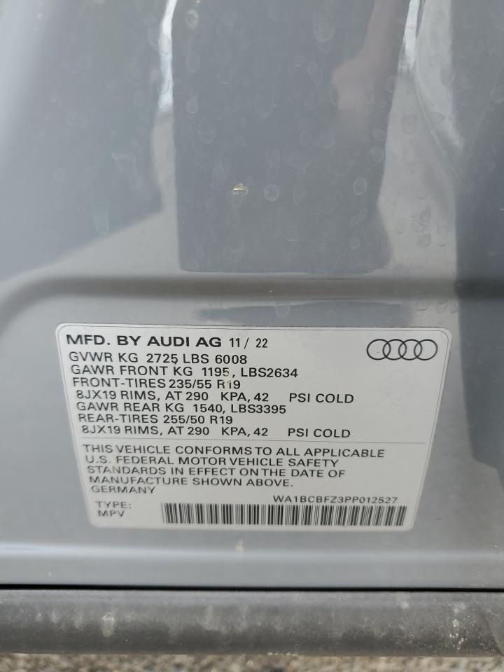 2023 AUDI Q4 E-TRON PREMIUM PLUS VIN:WA1BCBFZ3PP012527