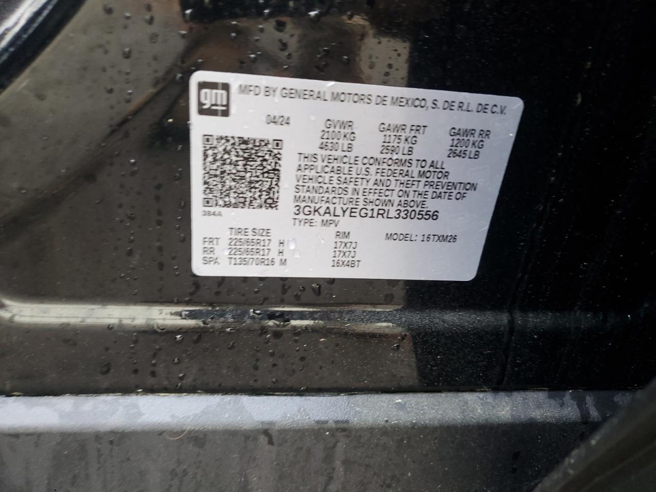 2024 GMC TERRAIN AT4 VIN:3GKALYEG1RL330556