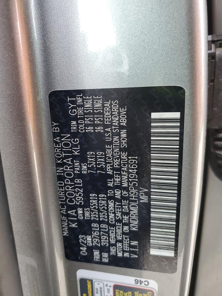 2023 KIA SORENTO SX PRESTIGE VIN:KNDRMDLH9P5194691