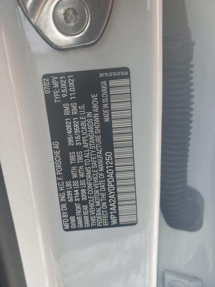 2023 PORSCHE CAYENNE BASE VIN:WP1AA2AY0PDA01250