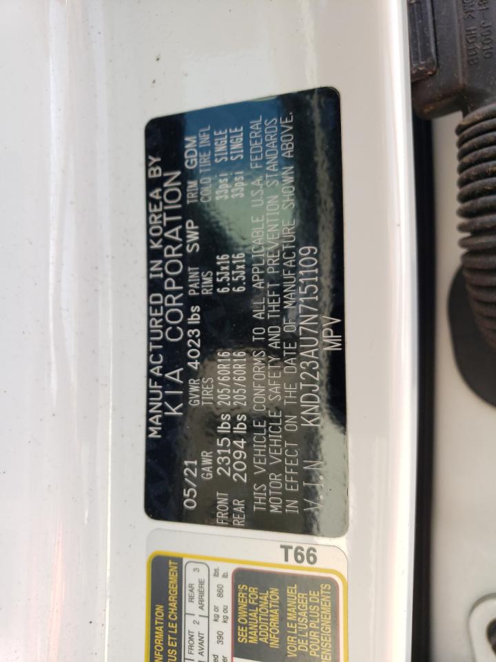 2022 KIA SOUL LX VIN:KNDJ23AU7N7151109