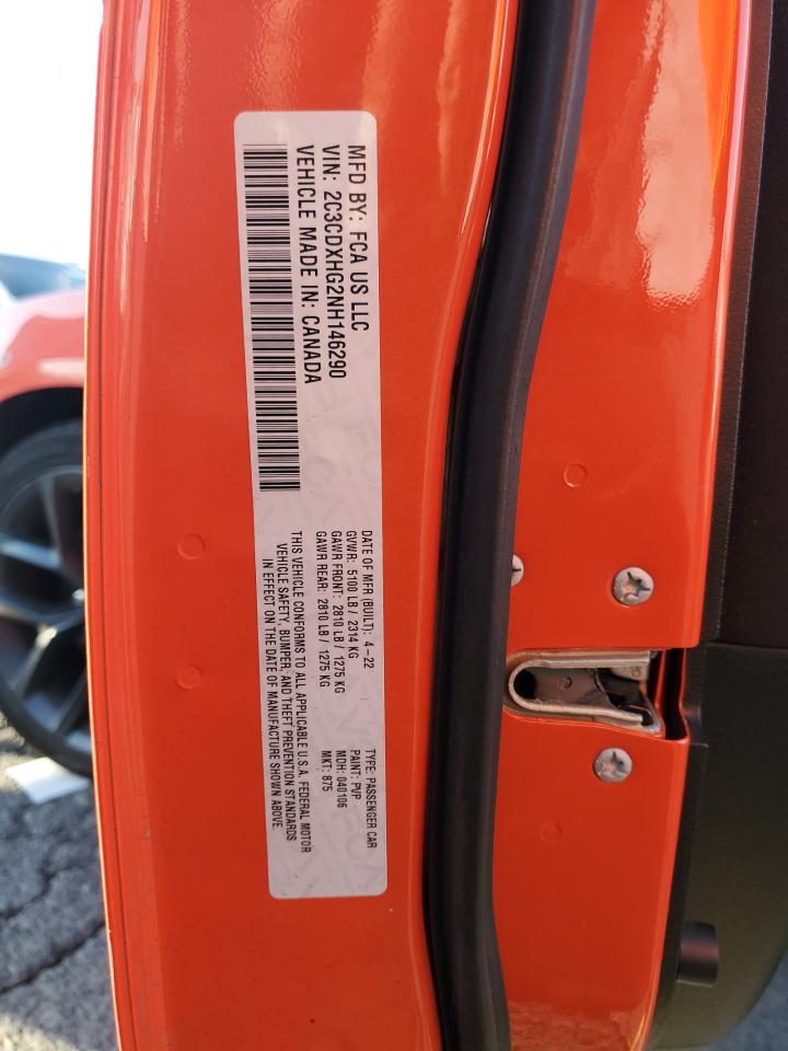 2022 DODGE CHARGER GT VIN:2C3CDXHG2NH146290