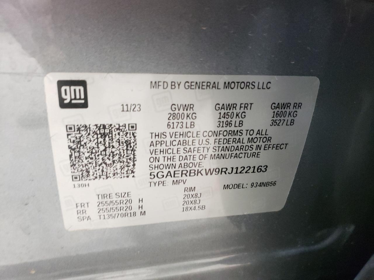 2024 BUICK ENCLAVE ESSENCE VIN:5GAERBKW9RJ122163