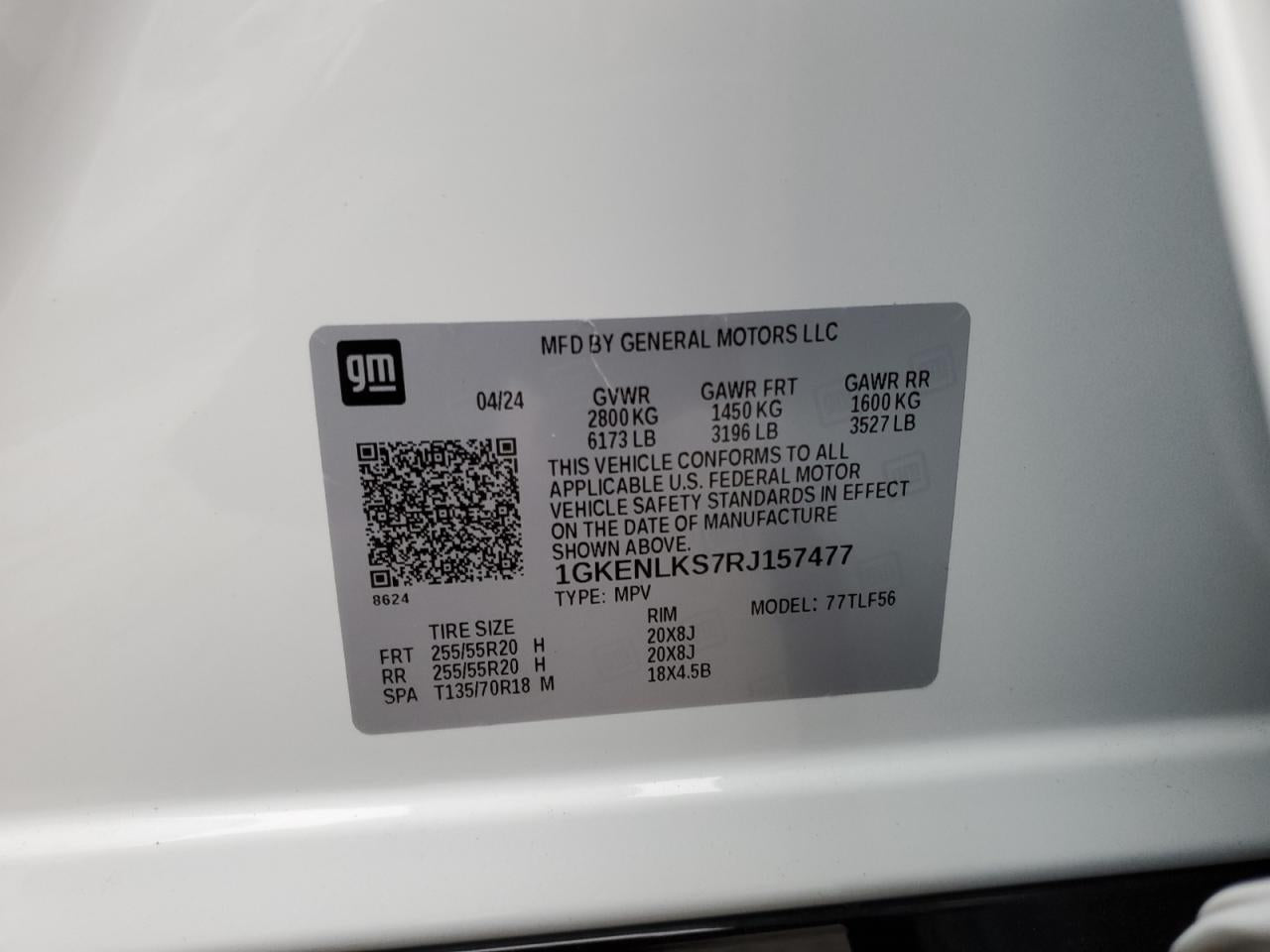 2024 GMC ACADIA DENALI VIN:1GKENLKS7RJ157477