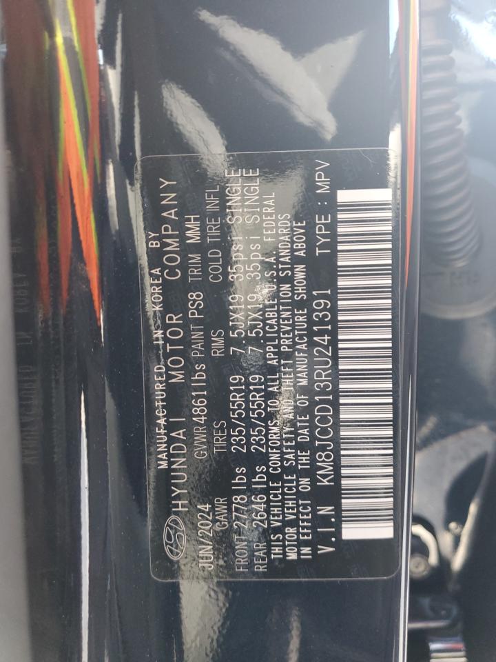 2024 HYUNDAI TUCSON SEL CONVENIENCE VIN:KM8JCCD13RU241391