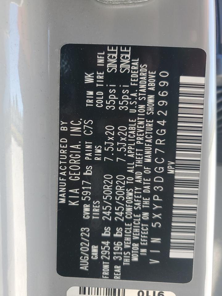 2024 KIA TELLURIDE EX VIN:5XYP3DGC7RG429690