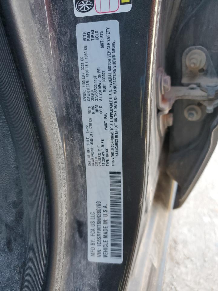 2022 RAM 1500 BIG HORN/LONE STAR VIN:1C6SRFMT8NN280709