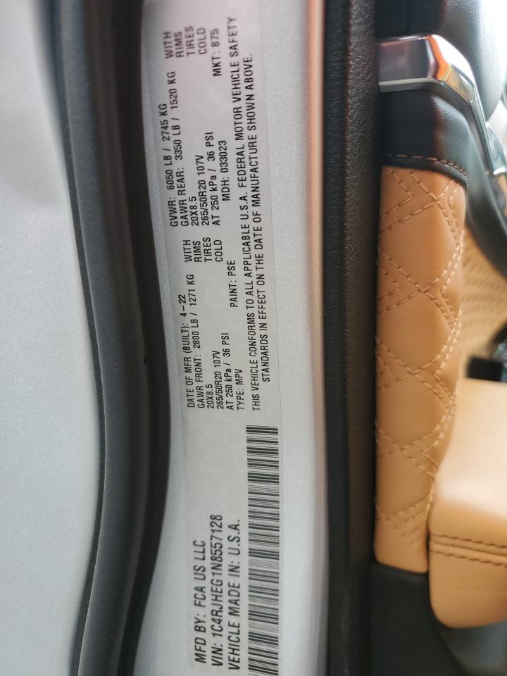 2022 JEEP GRAND CHEROKEE SUMMIT VIN:1C4RJHEG1N8557128
