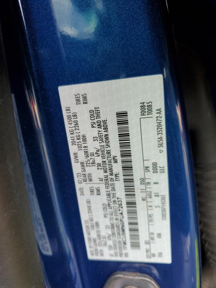 2023 FORD ESCAPE ST LINE VIN:1FMCU9MN6PUA72637