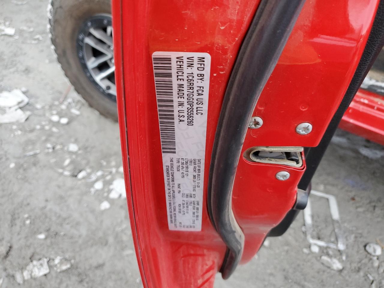 2023 RAM 1500 CLASSIC SLT VIN:1C6RR7GG0PS556260