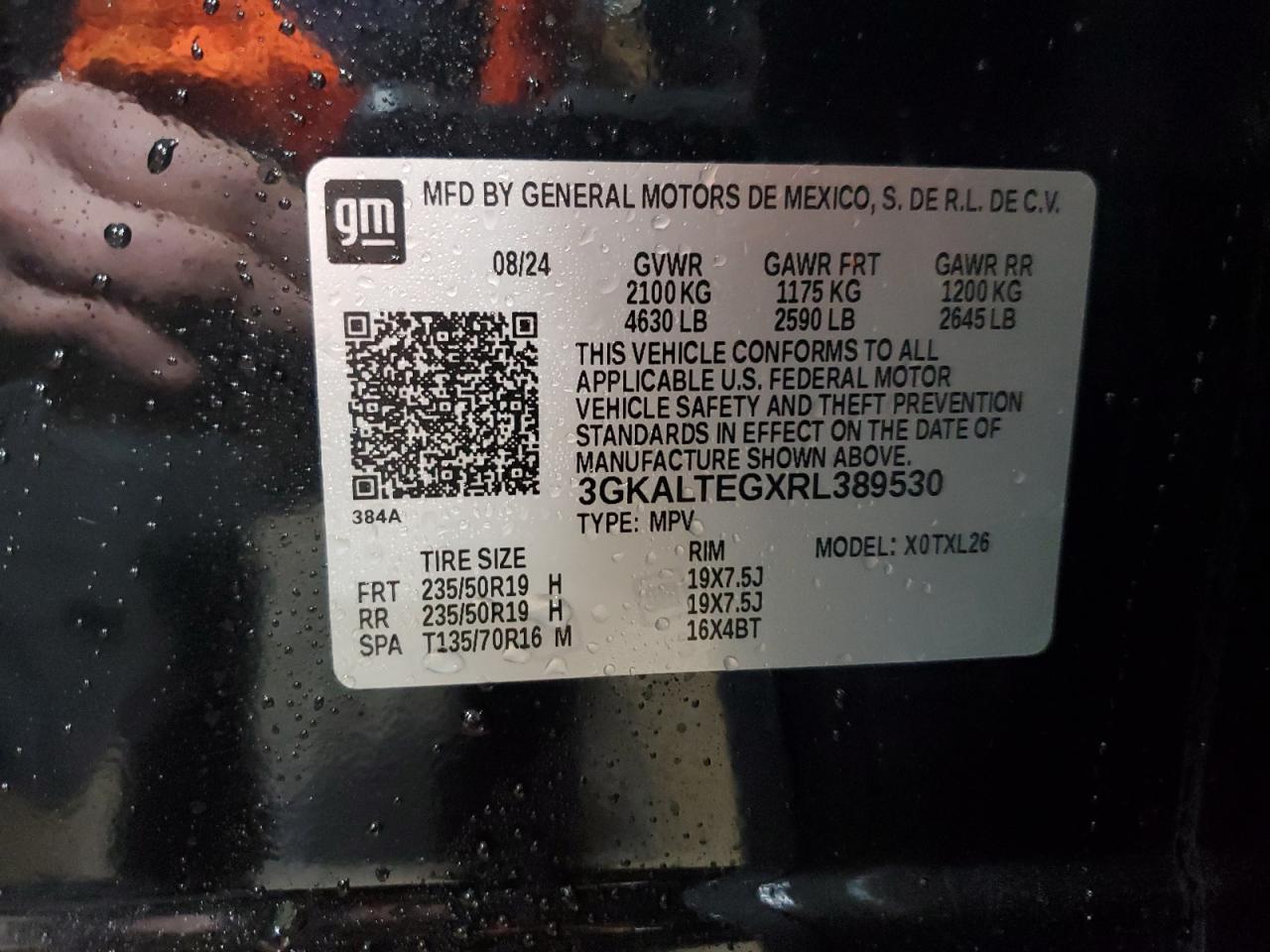 2024 GMC TERRAIN SLE VIN:3GKALTEGXRL389530