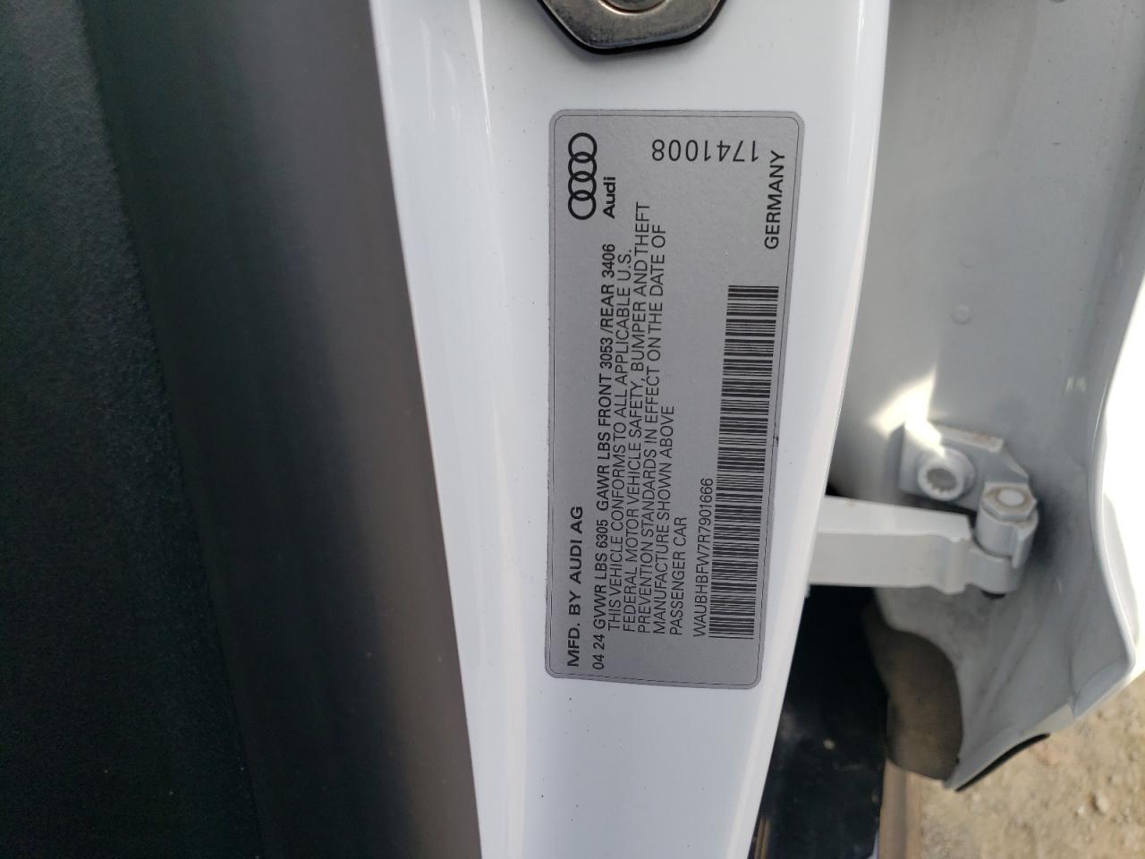2024 AUDI RS E-TRON GT VIN:WAUBHBFW7R7901666