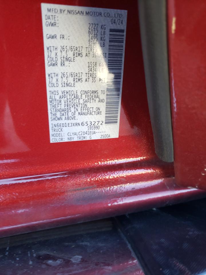 2024 NISSAN FRONTIER S VIN:1N6ED1EJXRN653272