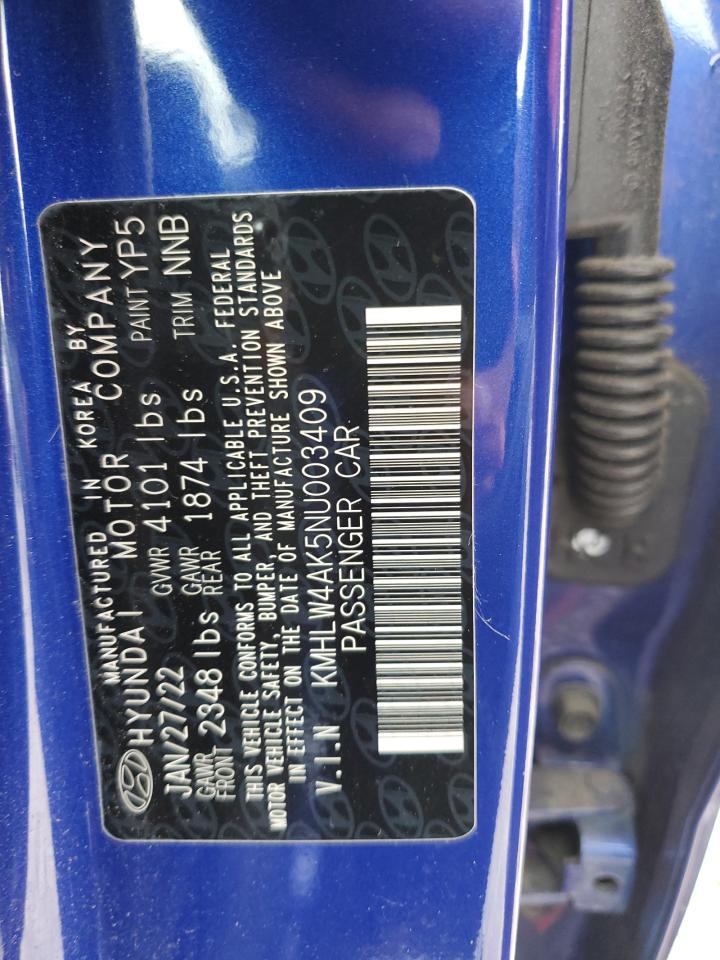 2022 HYUNDAI ELANTRA N VIN:KMHLW4AK5NU003409