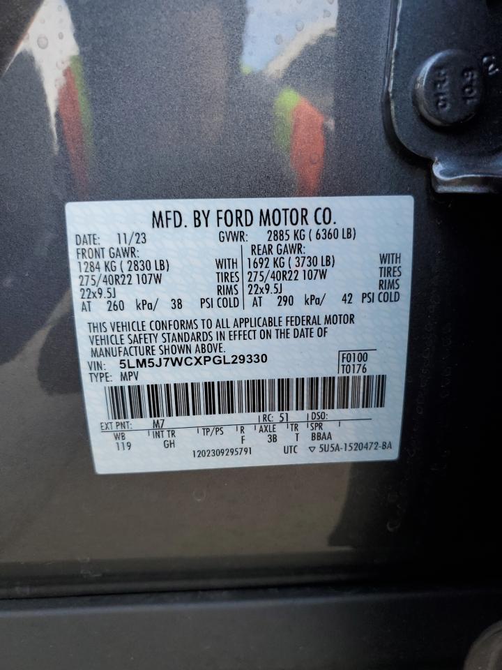 2023 LINCOLN AVIATOR RESERVE VIN:5LM5J7WCXPGL29330