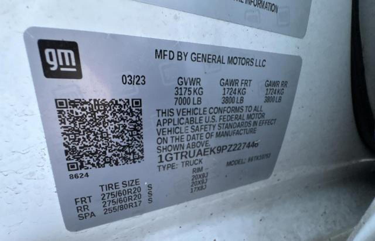 2023 GMC SIERRA K1500 VIN:1GTRUAEK9PZ227446