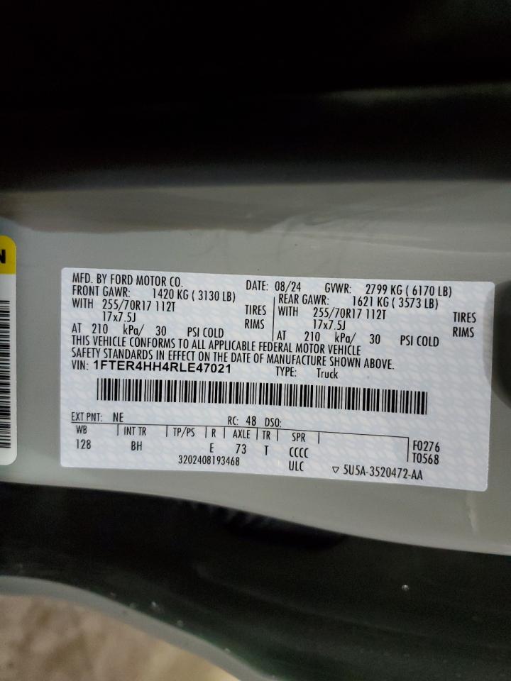 2024 FORD RANGER XLT VIN:1FTER4HH4RLE47021