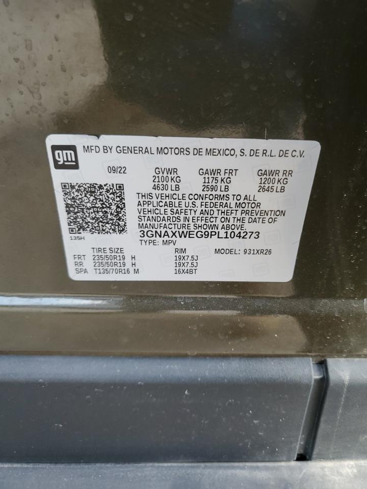 2023 CHEVROLET EQUINOX RS VIN:3GNAXWEG9PL104273