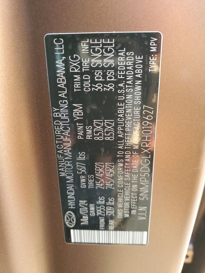 2024 HYUNDAI SANTA FE CALLIGRAPHY VIN:5NMP5DGLXRH019627