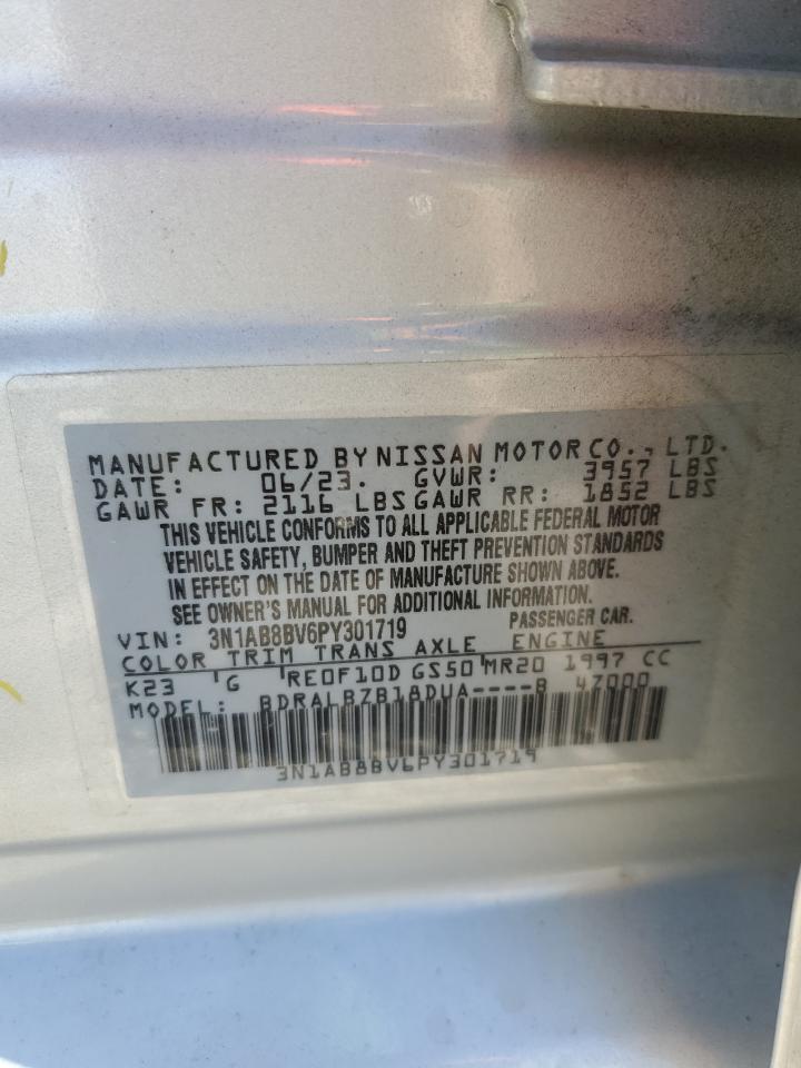 2023 NISSAN SENTRA S VIN:3N1AB8BV6PY301719