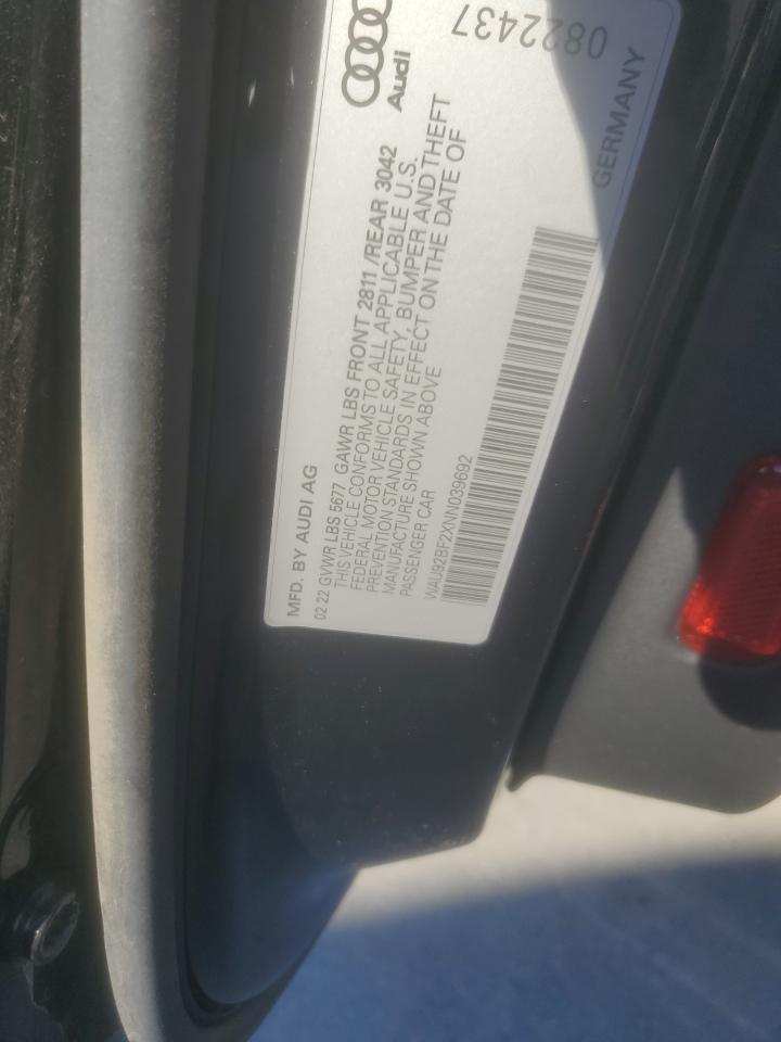 2022 AUDI A6 ALLROAD PRESTIGE VIN:WAU92BF2XNN039692