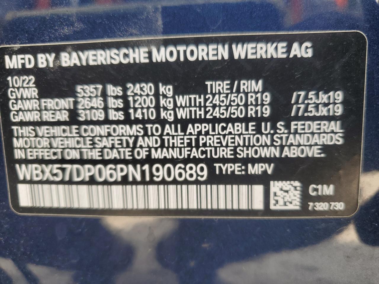 2023 BMW X3 XDRIVE30I VIN:WBX57DP06PN190689