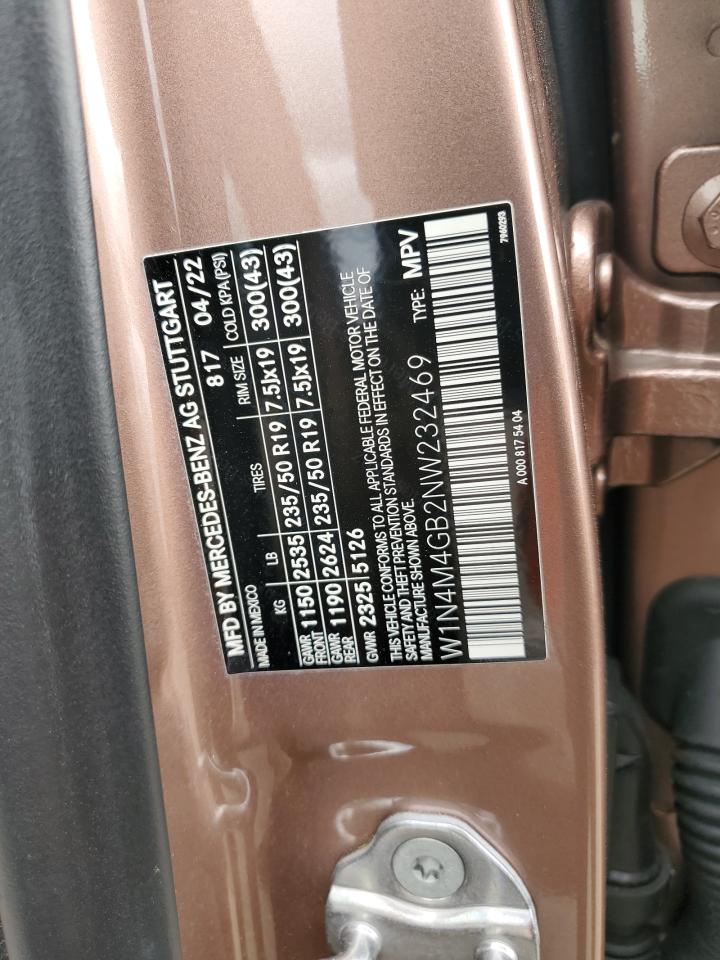 2022 MERCEDES-BENZ GLB 250 VIN:W1N4M4GB2NW232469