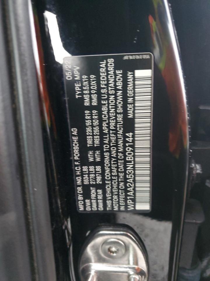 2022 PORSCHE MACAN VIN:WP1AA2A53NLB09144