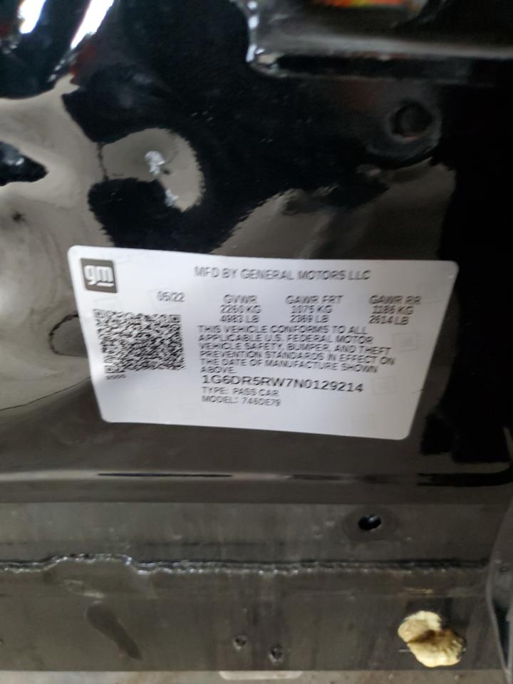 2022 CADILLAC CT5-V VIN:1G6DR5RW7N0129214