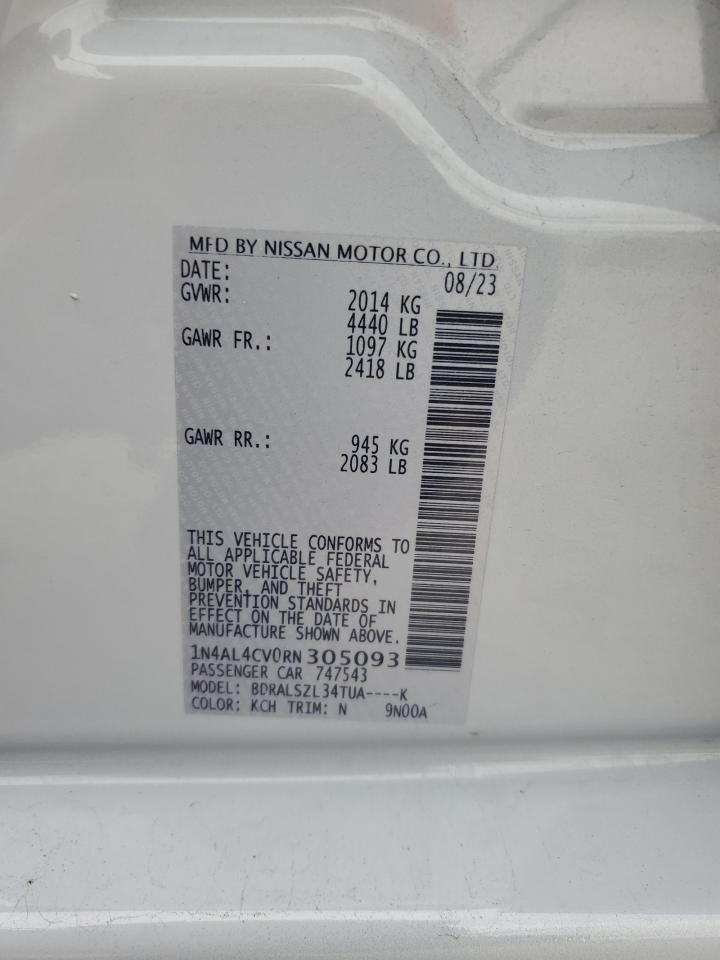 2024 NISSAN ALTIMA SR VIN:1N4AL4CV0RN305093