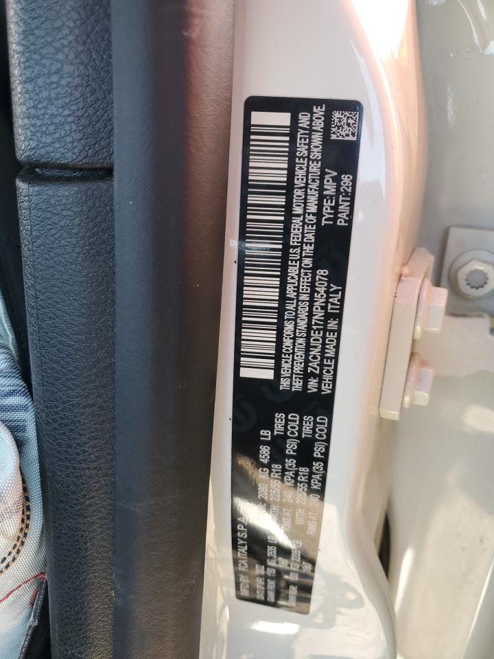 2022 JEEP RENEGADE ALTITUDE VIN:ZACNJDE17NPN54078