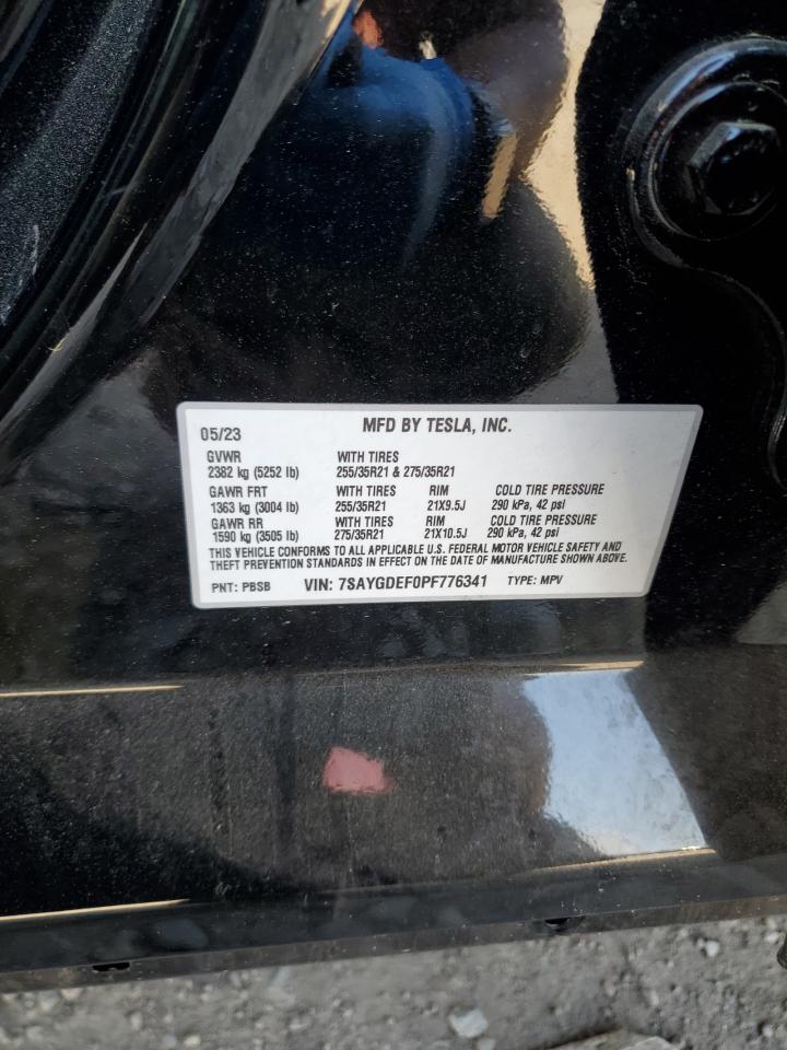 2023 TESLA MODEL Y VIN:7SAYGDEF0PF776341