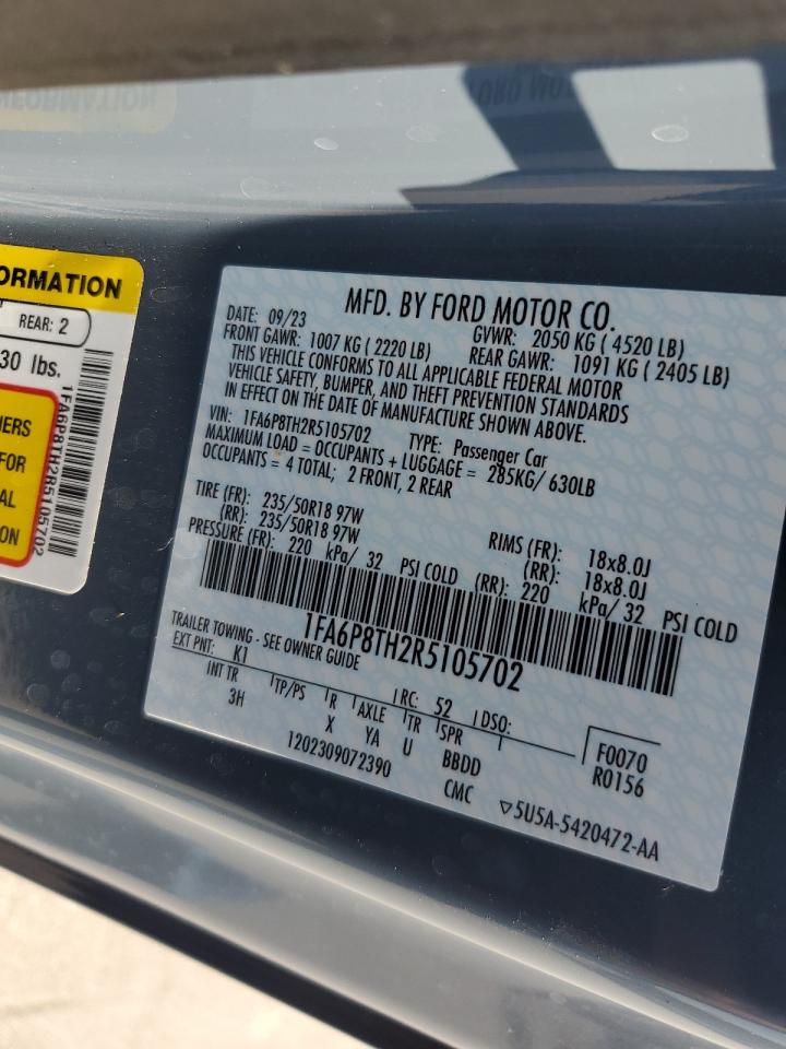 2024 FORD MUSTANG VIN:1FA6P8TH2R5105702