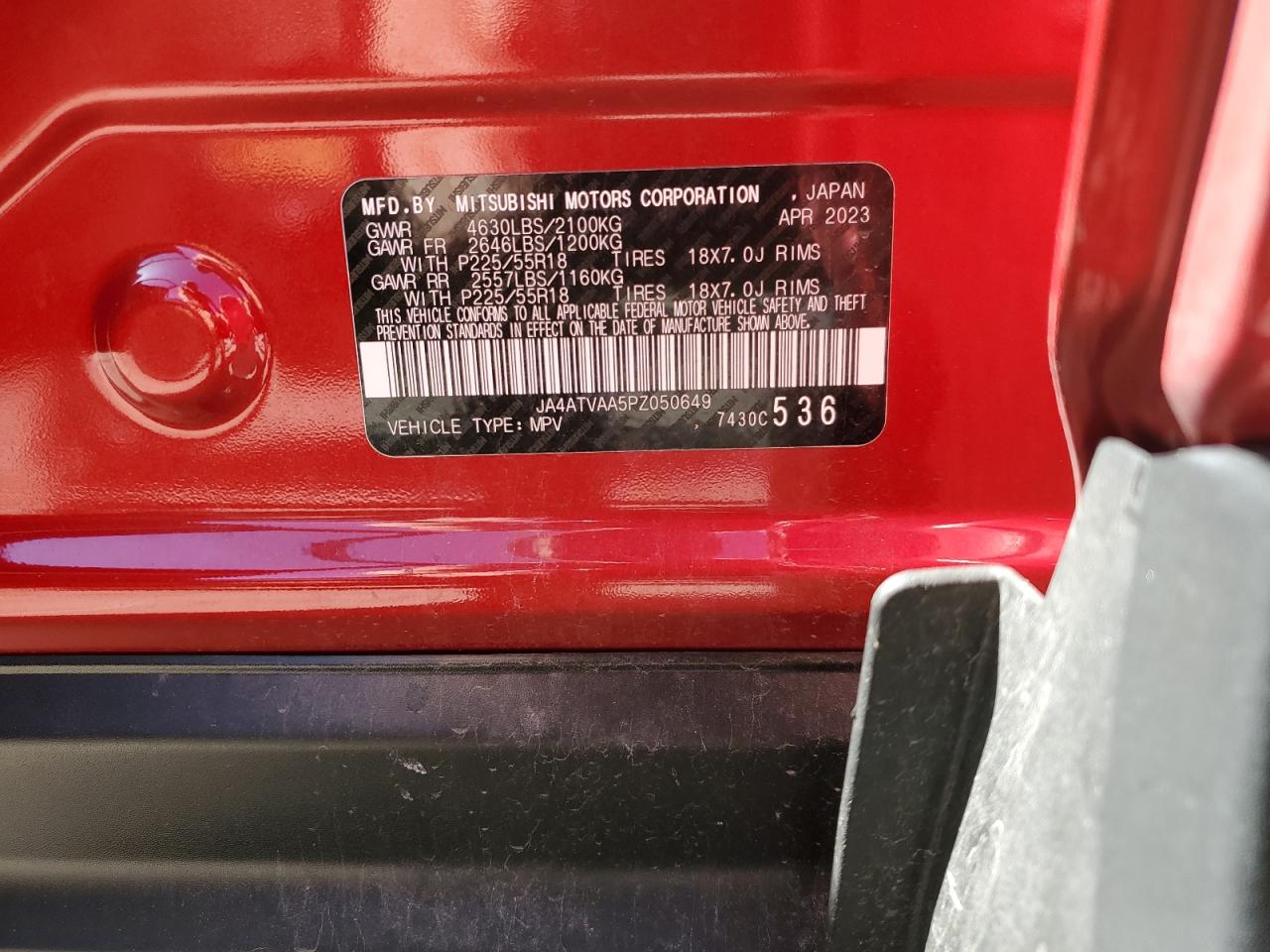 2023 MITSUBISHI ECLIPSE CROSS LE VIN:JA4ATVAA5PZ050649