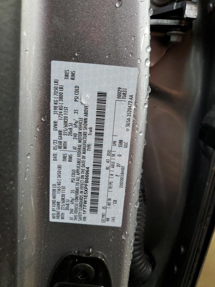 2023 FORD F150 SUPERCREW VIN:1FTFW1E5XPFB86964