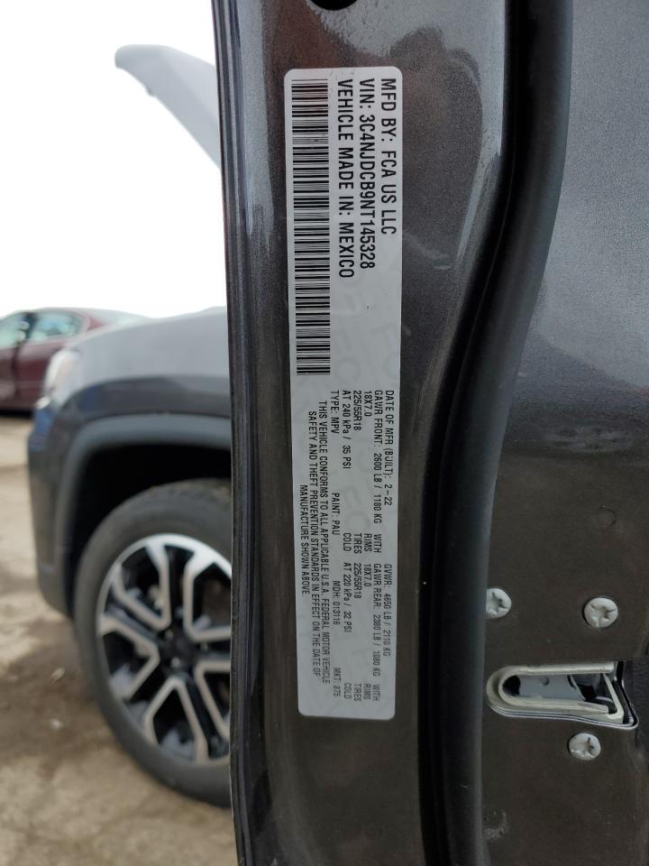 2022 JEEP COMPASS LIMITED VIN:3C4NJDCB9NT145328